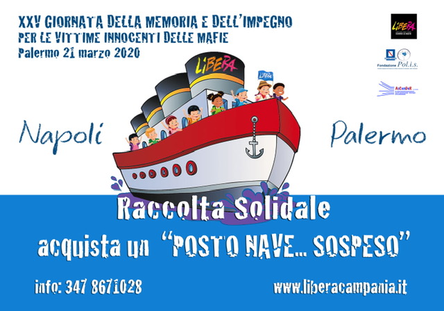 Palermo 21 marzo 2020 | “Un posto nave sospeso per fare memoria”